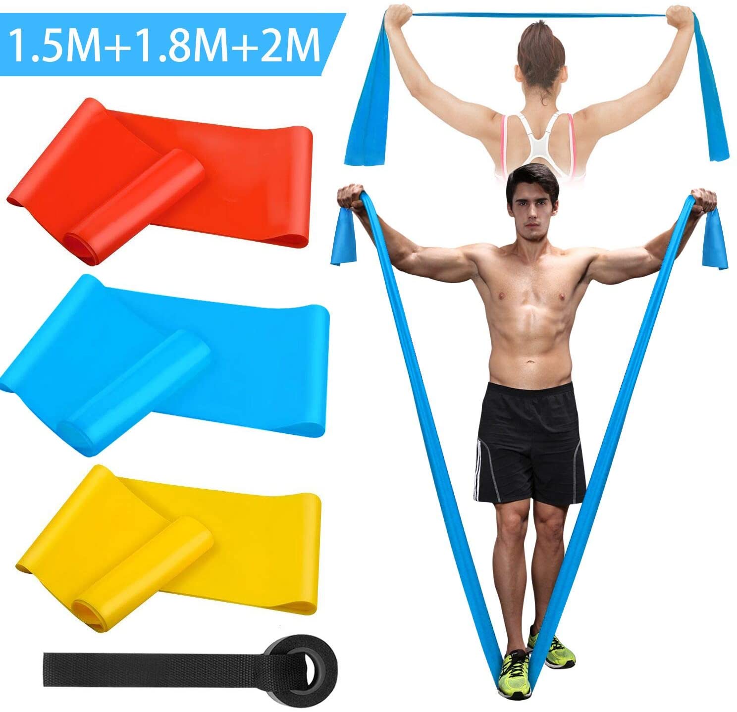 Crossfit Equipment - Elastische Fitnessbänder, 3 Stück, Widerstandsbänder, elastische